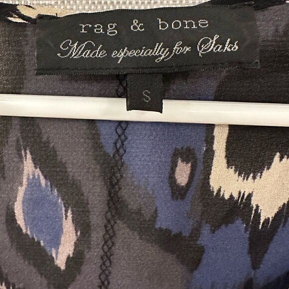 Rag and bone silk paisley blouse sheer size small - Picture 3 of 5